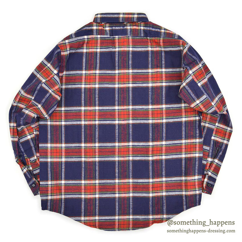 1970's DEADSTOCK MR.LEGGS PLAID COTTON FLANNEL SHIRT ... L