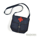 ~1940's AMERICAN RED CROSS DENIM SHOULDER DITTY BAG...