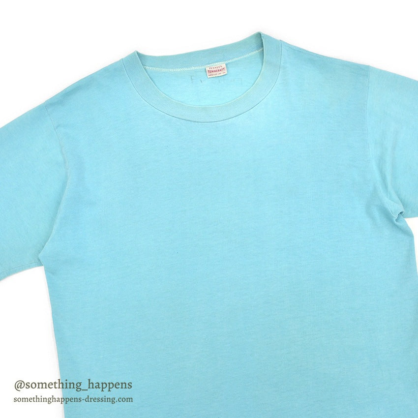 1960's TOWNCRAFT PENNEY'S LIGHT BLUE BLANK T-SHIRT ... MEDIUM