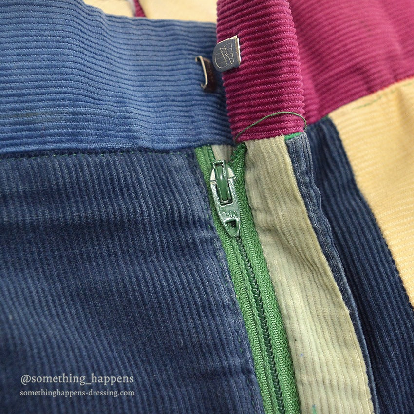 1970's CRAZY PATTERN PATCHWORK CORDUROY PANTS... W32/L28