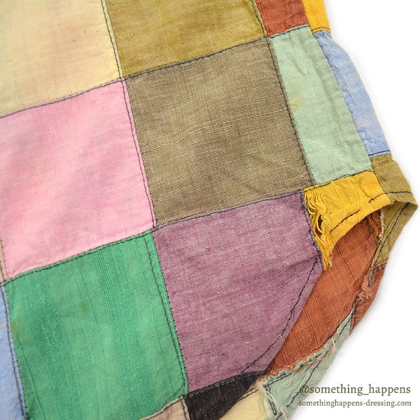 1970's SING & SMILE INDIA MADRAS CRAZY PATCHWORK SHIRT ... L