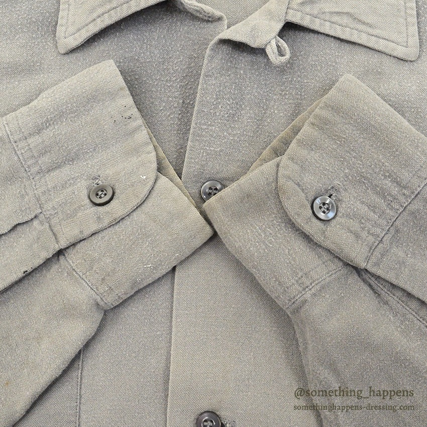 1960's TOWNCRAFT PENNEYS PLAIN LIGHT GRAY FLANNEL SHIRT ... L