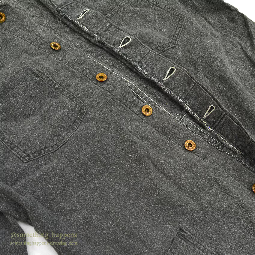 1950's VOISINEL GARMENT COMPANY BLACK COVERT COVERALL ... 40