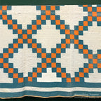 c.1950's IRISH CHAIN ​​PATCHWORK QUILT... 210cm/190cm