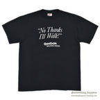 1980's ANVIL REEBOK " No Thanks I'll Walk! "ADVERTISING T-SHIRT BLACK ... XL