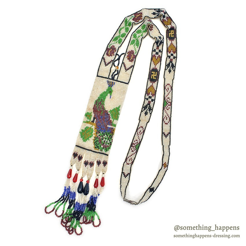 NATIVE AMERICAN SEED BEADS NECKLACE WHIRLING LOGS...