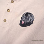 1990's ONEITA DOG EMBROIDERY HENLEY NECK T-SHIRT... L