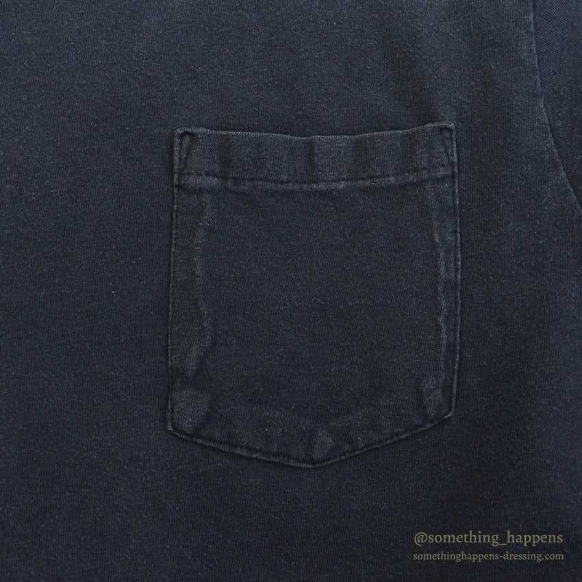 1990's BLACK FADED PLAIN POCKET T-SHIRT ...