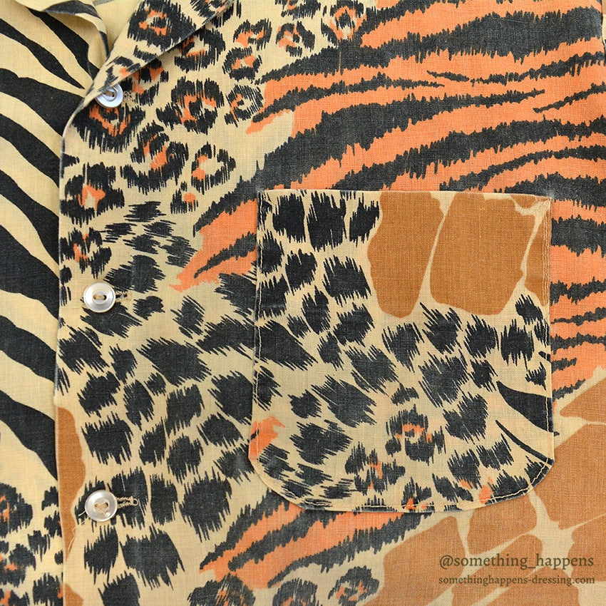1960's~ ANIMAL PRINT S/S SHIRT...