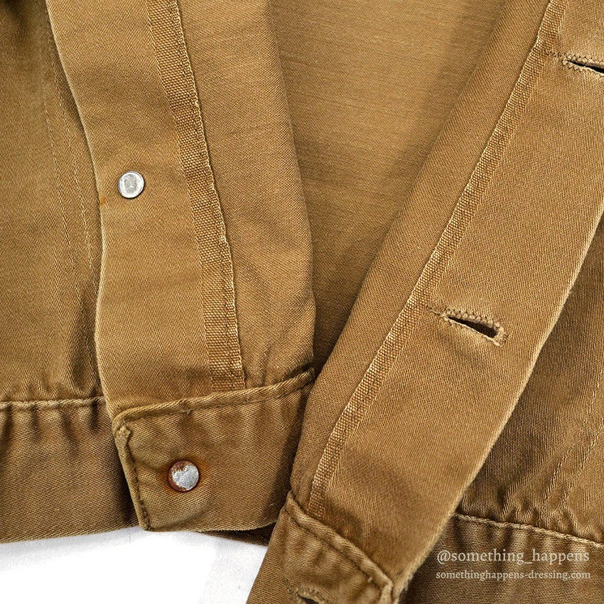 1960's~ LEVI'S BIG-E BROWN COTTON SATIN JACKET...