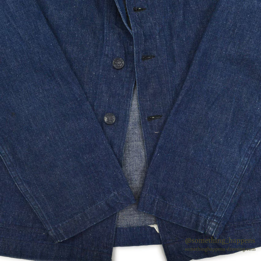 1940's U.S.NAVY WW2 SHAWL COLLAR DENIM JACKET DARK ...