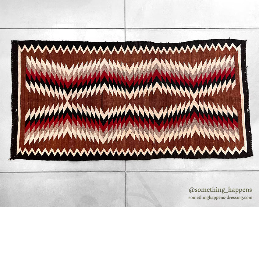 c.1940's NAVAJO RUG ZIGZAG PATTERN RARE... 149cm/75cm