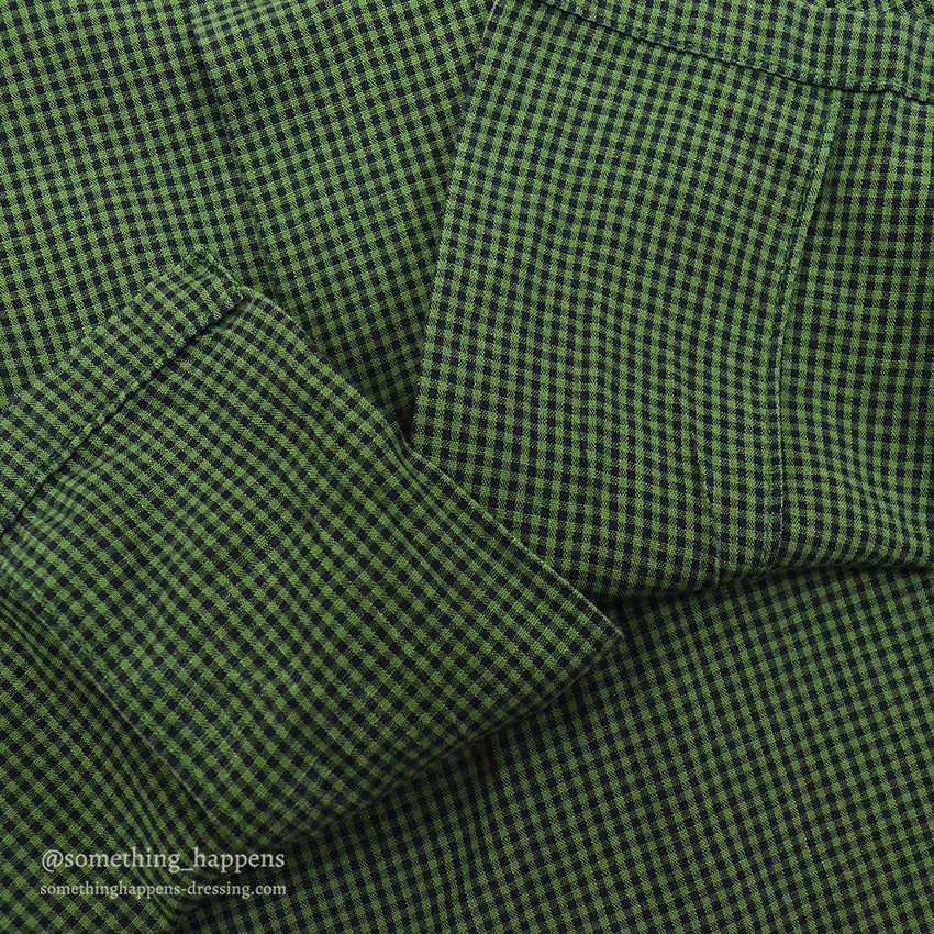 1960's ARROW GREEN/BLACK CHECKERED SHIRT...M