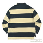1990's DEADATOCK GAP GREEN/CREAM WIDE STRIPE COTTON L/S TEE ... S