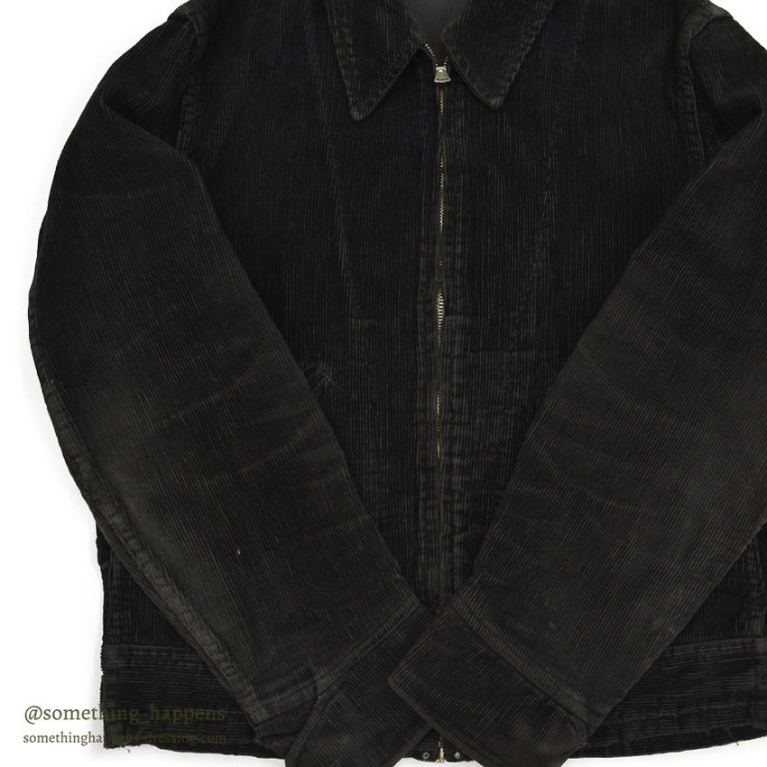 1930's UNKNOWN BLACK CORDUROY SPORT JACKET RARE...