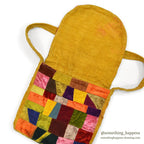 1970's PATCHWORK QUILT VELOR BAG...
