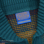 ~1980's PENDLETON NATIVE PATTERN ZIP-UP WOOL CARDIGAN... M