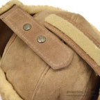 1980's BICK MOUTON SHEARLING HAT LIGHT BROWN ... XL