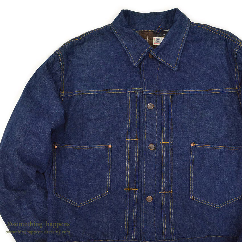 ~1960's SEARS TWO-POCKET DENIM JACKET / COTTON FLANNEL LINING ...