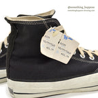 1970's~ DEADSTOCK CONVERSE CHUCK TAYLOR HI BLACK / DIFFERENT AGES... 7 1/2