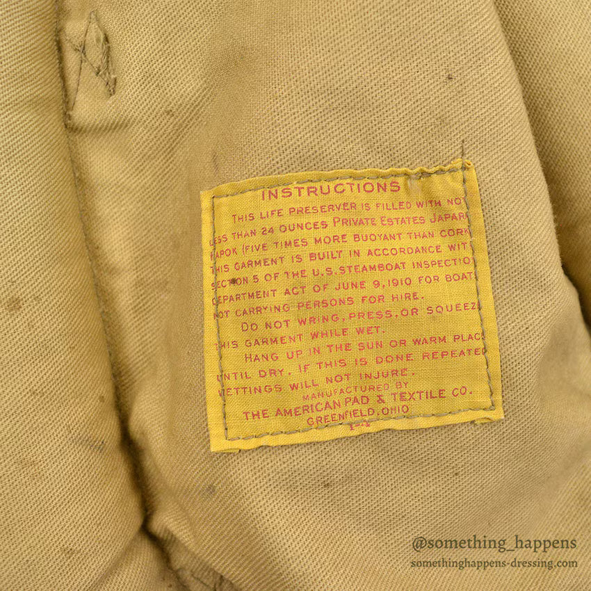 1940's L.L.BEAN WW2 LIFE PRESERVER VEST / RARE ...