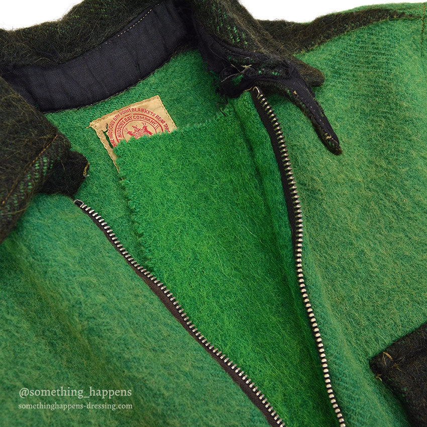 1920's HUDSON'S BAY COMPANY TWO-TONE WOOL JACKET / CHIN STRAP...