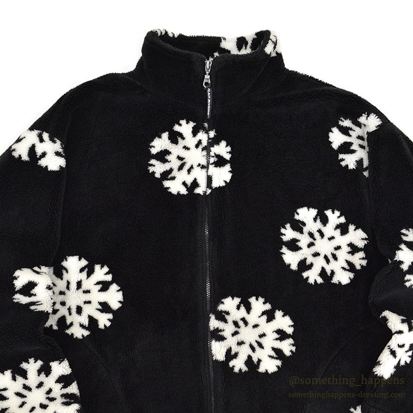 BLACK MOUNTAIN SNOW FLAKE PATTERN FLEECE JACKET...L