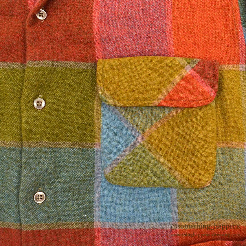 ~1960's Mckey's BLOCK PLAID WOOL SHIRT...