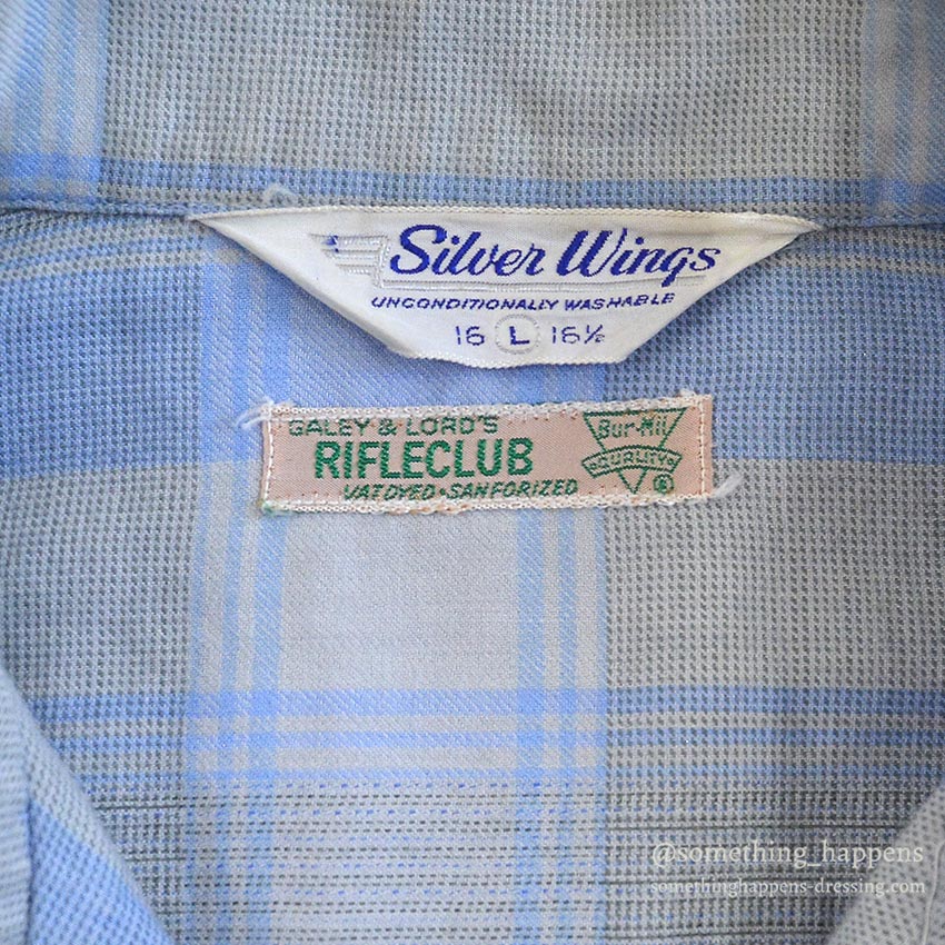 1950's SILVER WINGS RIFLE CLUB PLAID SHIRT... L
