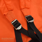 1970's EDDIE BAUER ORANGE NYLON/LEATHER RUCK SACK...