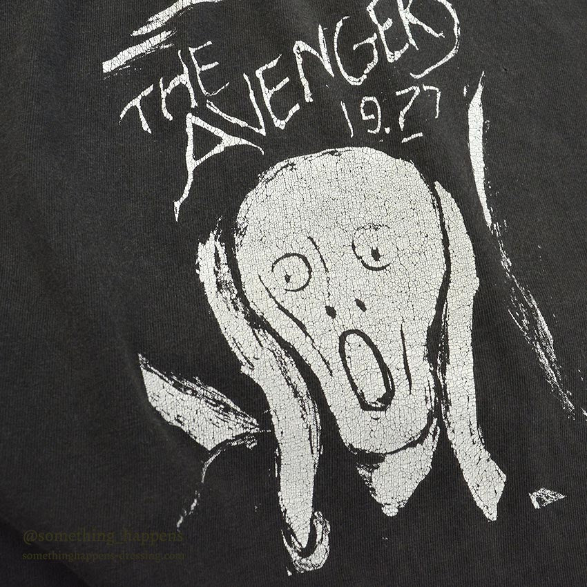 1990's~ TULTEX THE AVENGERS PUNK ART POSTER PRINT T-SHIRT ... XL