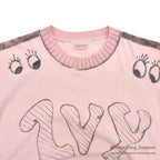 1960's TOWNCRAFT HAND DRAWING T-SHIRT / PINK...M
