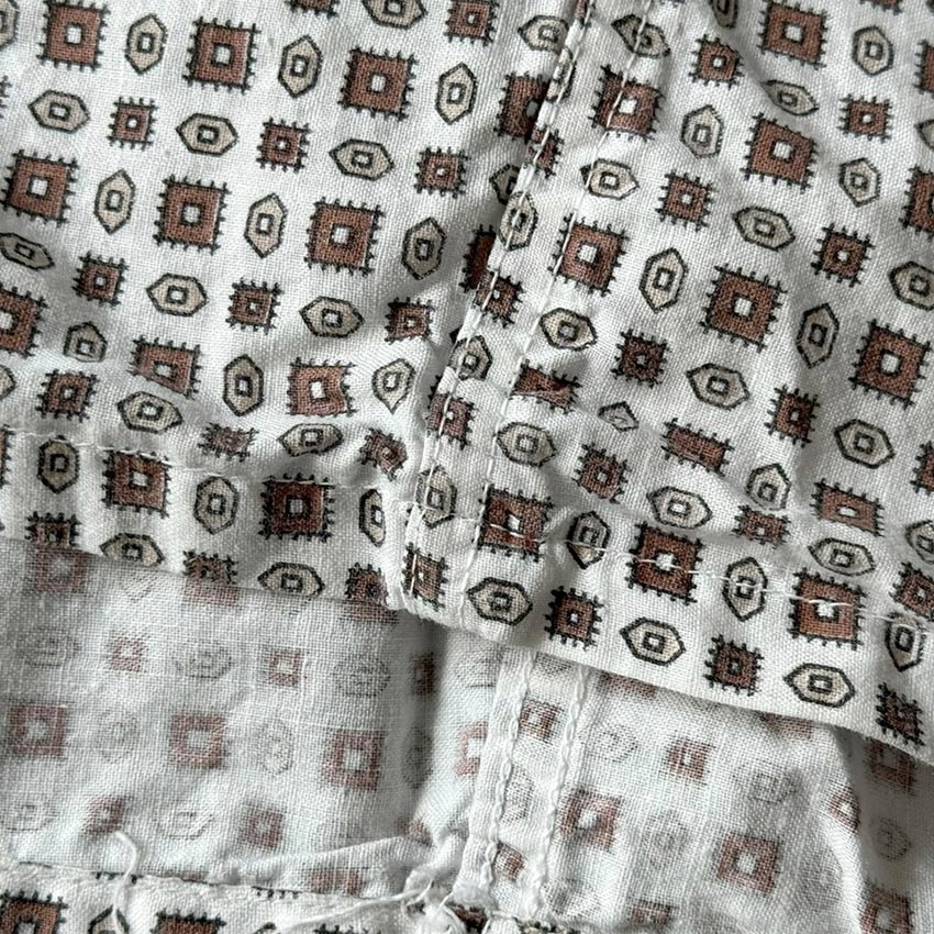 1950's EVER-FRESH GEOMETRIC PATTERN S/S SHIRT ... L