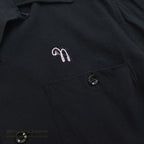 1960's TEN STRIKE BY KING LOUIE NAPOLI BOWLING SHIRT / BLACK & PINK ... ML