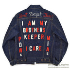 1960's~ LEVI'S 70505-0217 BIGE POW MIA EMBROIDERED DENIM JACKET / SPECIAL...