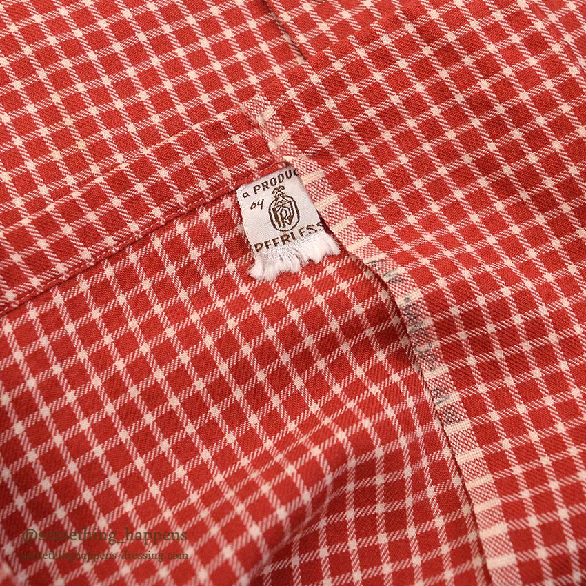 1950's LANELLA WEEKENDER RED/WHITE PLAID SHIRT ... ML