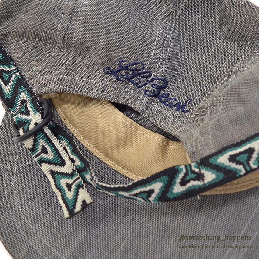 1990's LLBEAN GRAY FIVE PANEL STRAP CAP...