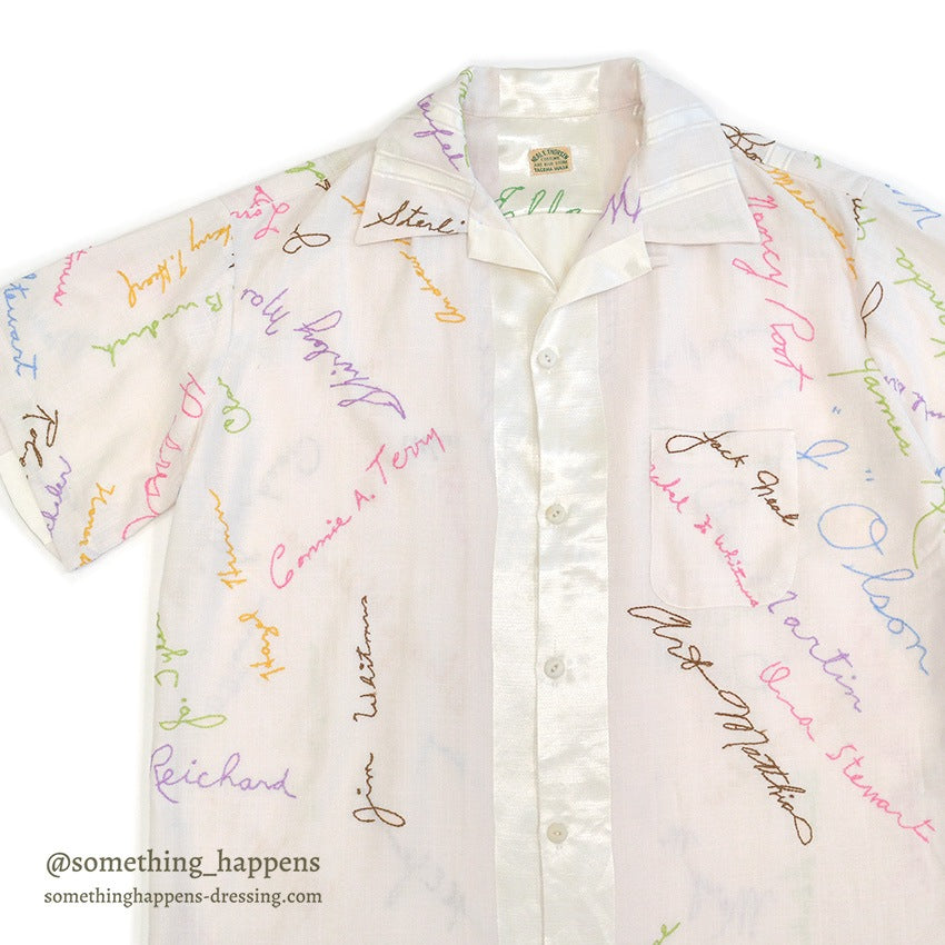 1950's~ NEAL E. THORSEN SIGNATURE EMBROIDERY S/S SHIRT...