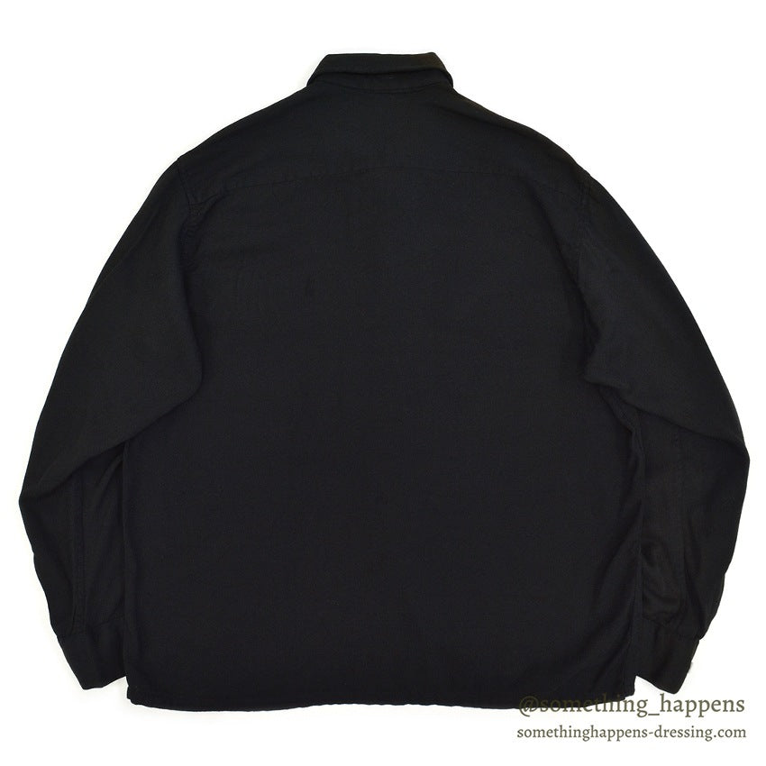 ~1960's BLACK RAYON GABARDINE SHIRT...L