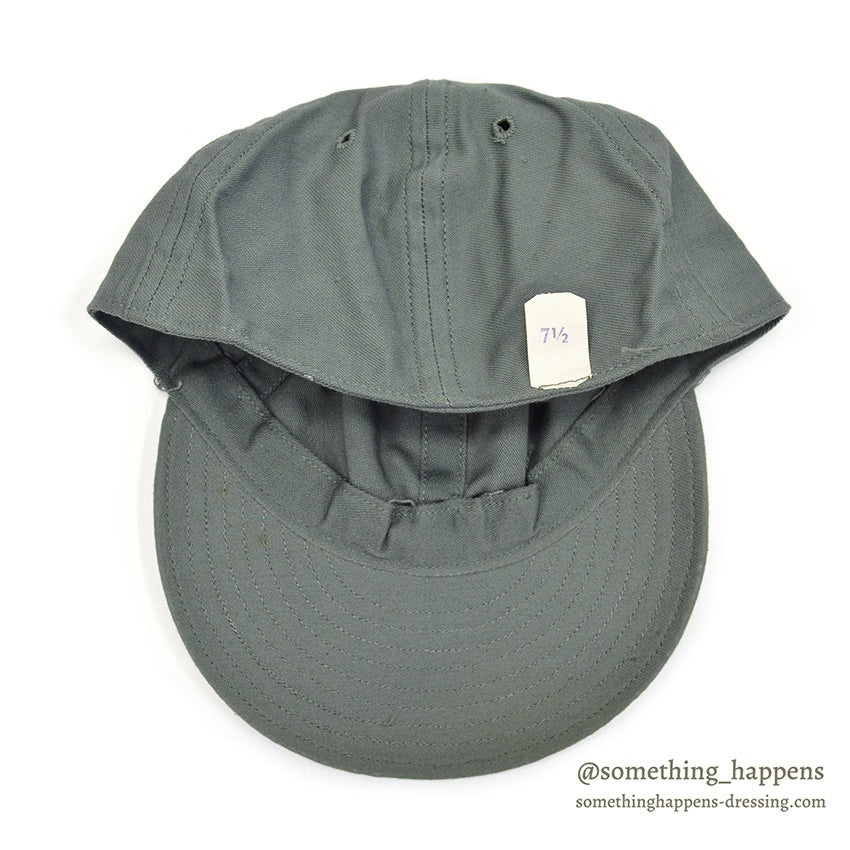 1960's DEADSTOCK USAF CAP, UTILITY, MAN'S COTTON SATEEN SAGE GREEN 1 ... 71/2