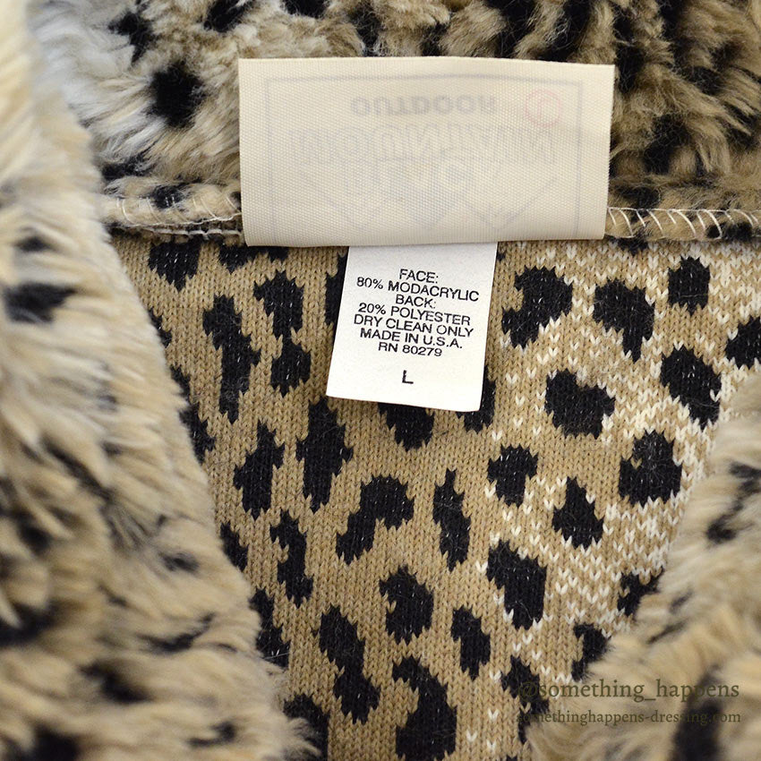 DEADSTOCK BLACK MOUNTAIN LEOPARD FLEECE JACKET...L