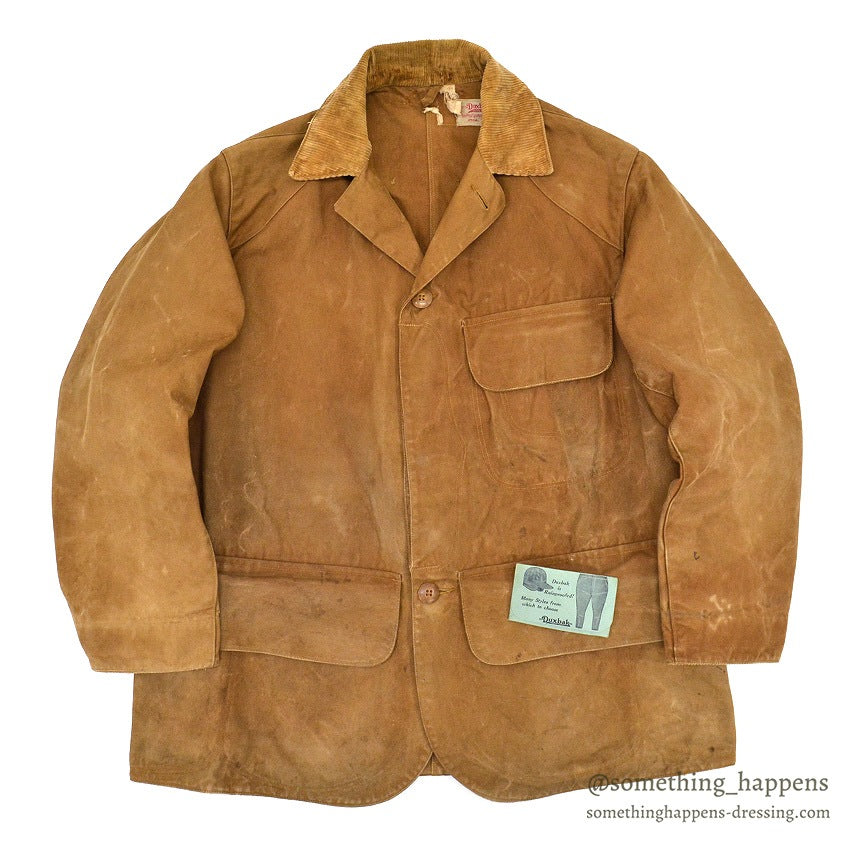 1930's DUXBAK HUNTING COAT WITH PAPER LICENSE HOLDER ... 42
