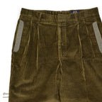 1990's WILLIS & GEIGER OLIVE GREEN CORDUROY PANTS...W34