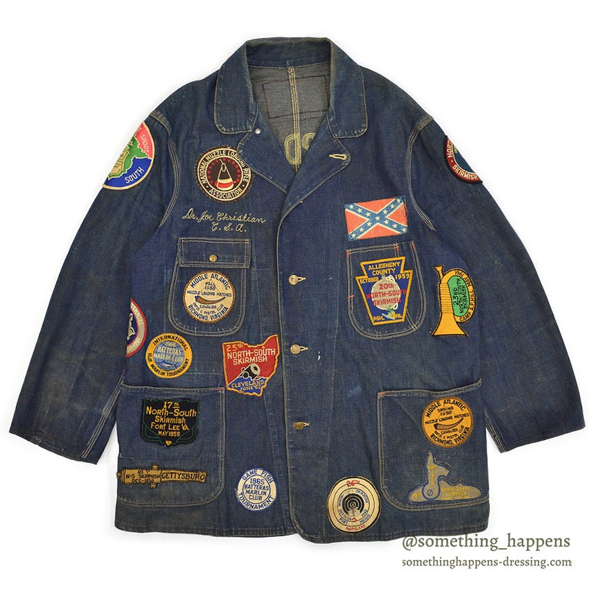 1950's LOTS OF PATCHES DENIM COVERALL...