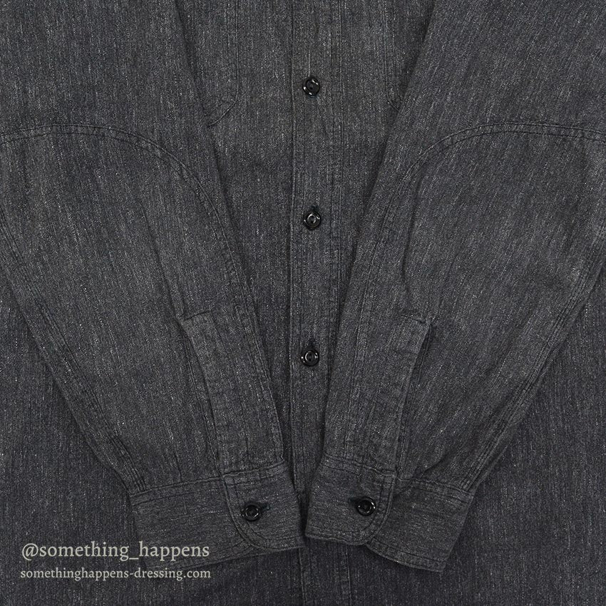 1950's HERCULES BLACK CHAMBRAY SHIRT / ELBOW PATCHES...
