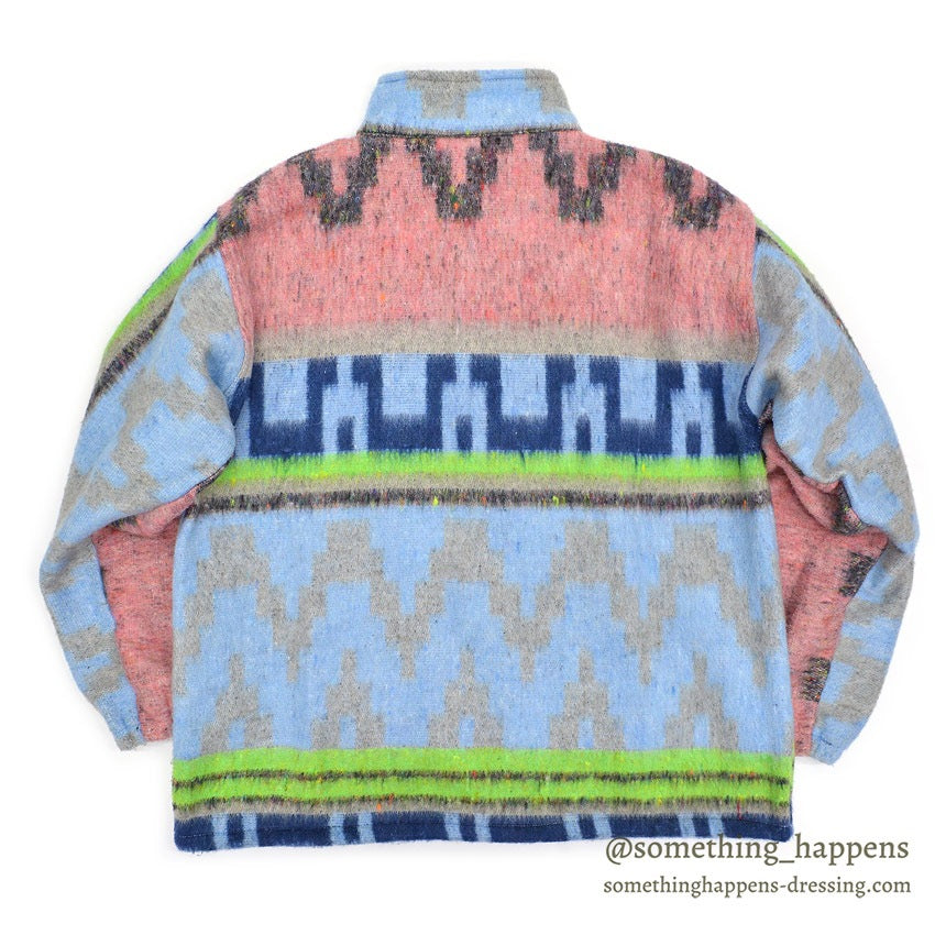 1980's MOLINA INDIAN DRAWIN GEOMETRIC ACRYLIC JACKET...L