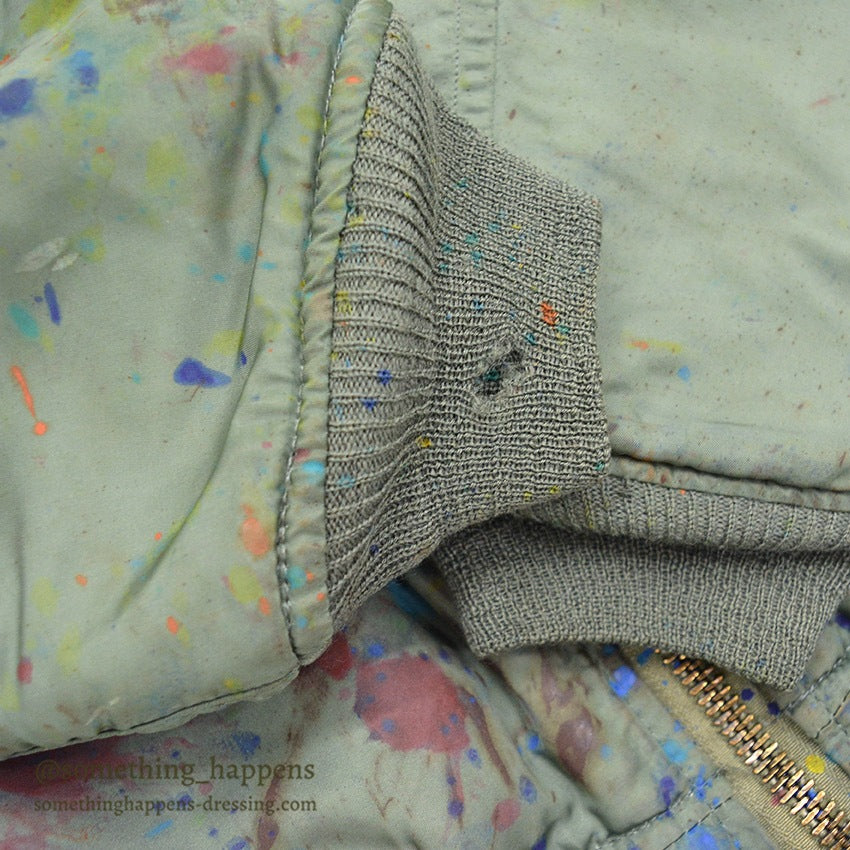 1960's USAF MA-1 FLIGHT JACKET / PAINT SPLATTER...L