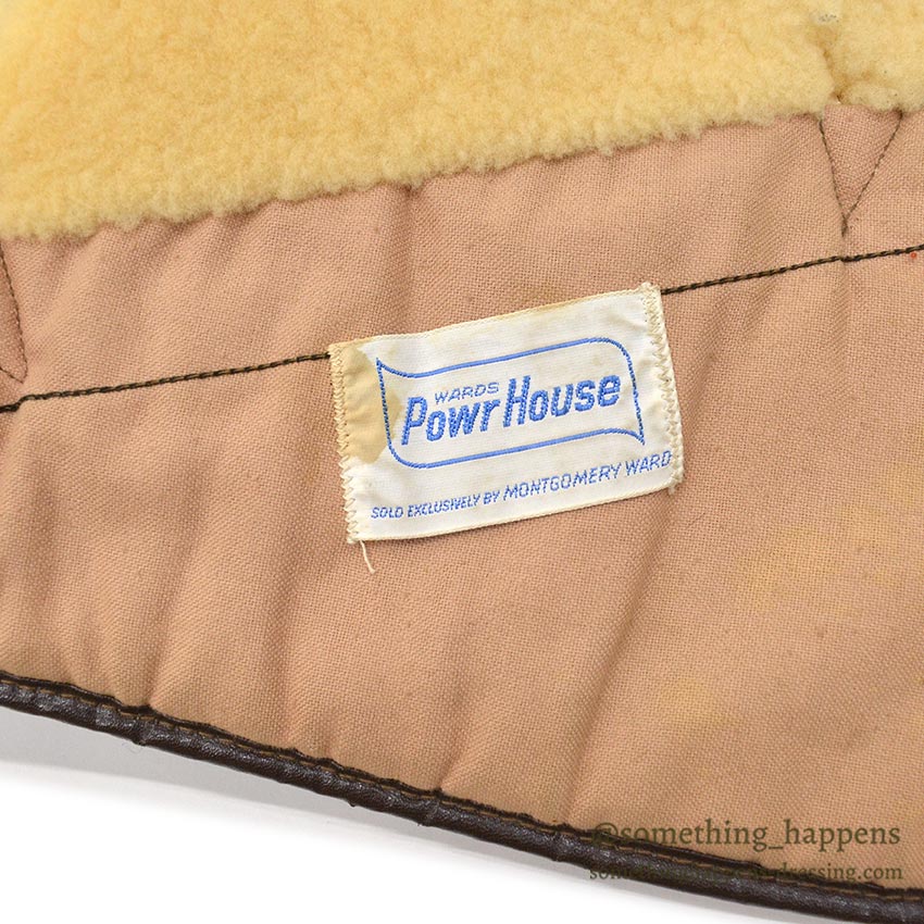1960's POWR HOUSE SHEARLING WORK VEST...M