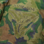 1970's M-65 USN MIUW-604 HAND PAINTED CAMO FIELD JACKET WITH LINER... MR