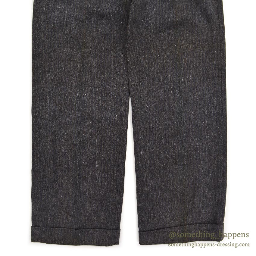 c.1940 DEADSTOCK OLD COTTON STRIPE WORK PANTS / ESSEX TROUSERS ... W33/L31